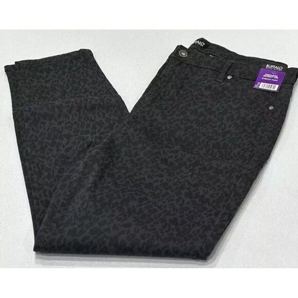 Buffalo High Rise Sz 6 Stretch Tencel Skinny Pants Hanna Black Tonal Leopard NWT - Picture 6 of 7